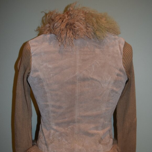 Women's if it wear me - Tan, Suede & Fur Sweater - Small - Picture 2 of 5